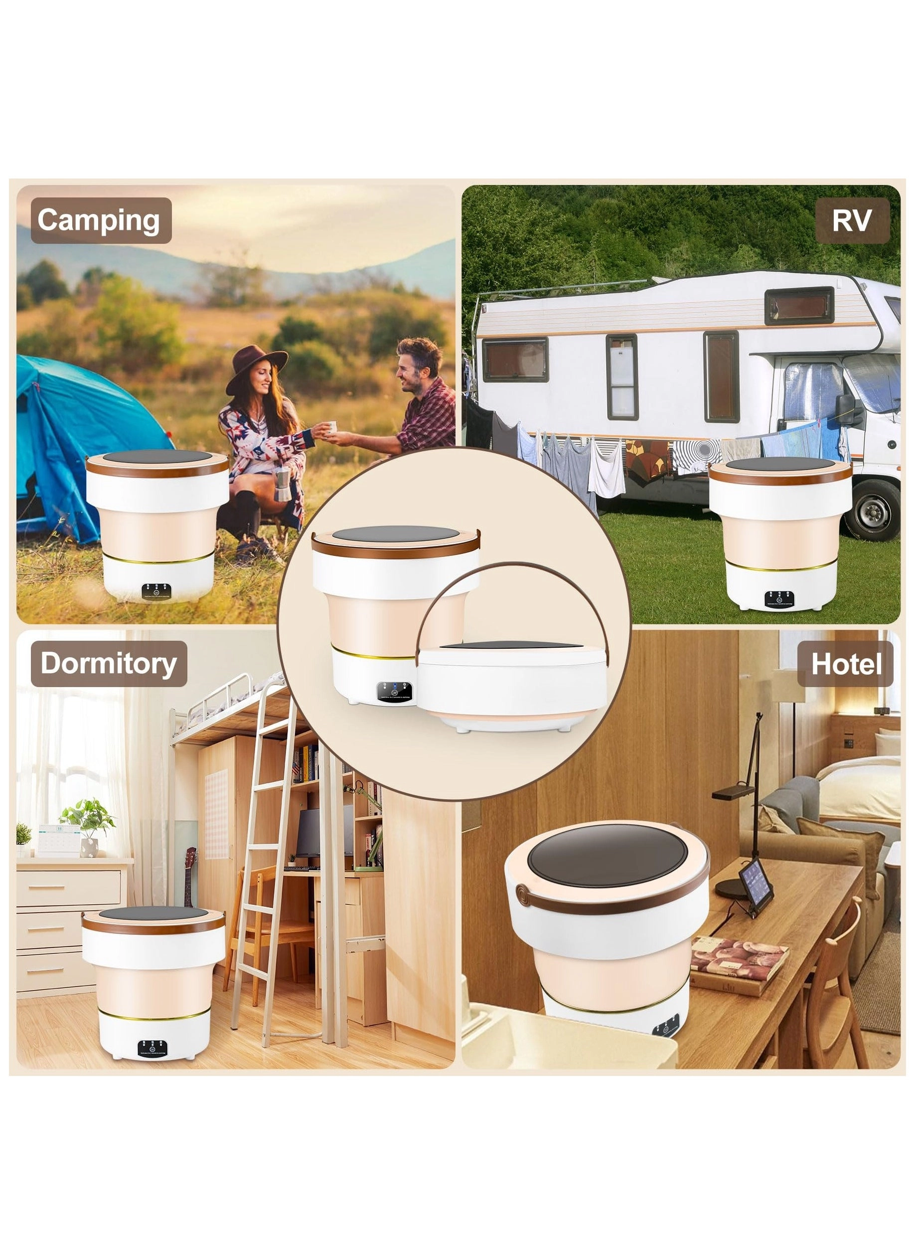 Portable Washing Machine - 12L Foldable 3 Modes