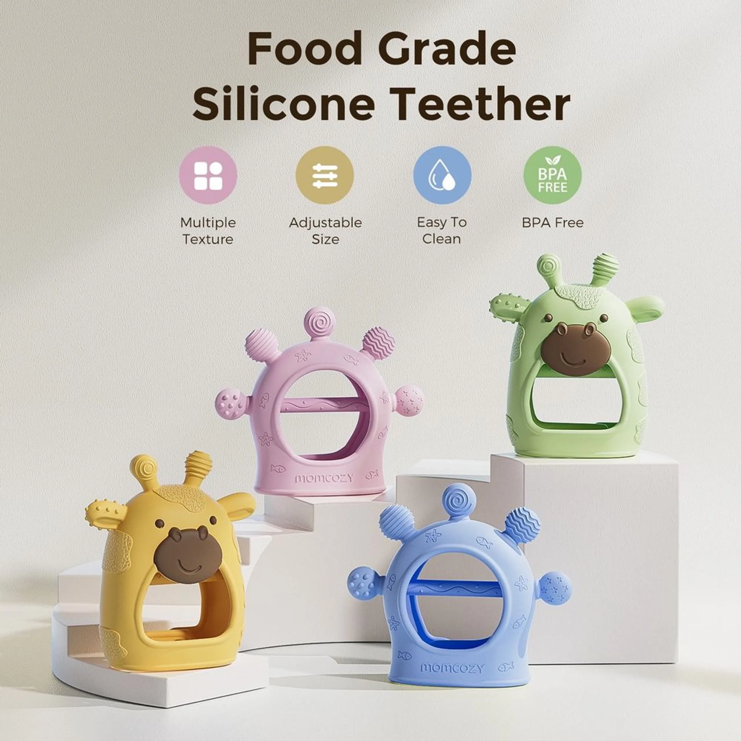 Wrist Hand Teether Toy - food-grade silicone