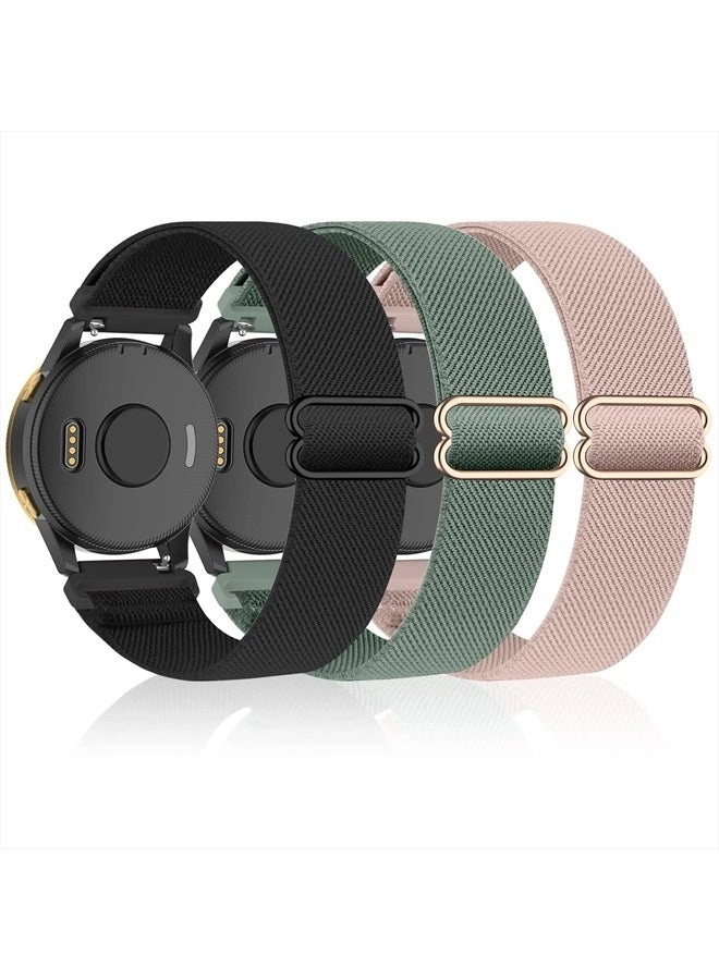Bolesi 3 Pack 22MM Stretchy Nylon Watch Band for Amazfit GTR 4/GTR 3 Pro/GTR 3/GTR 2/2e/GTR 47mm, Garmin Vivoactive 4, Venu 2, Forerunner 255, Samsung Galaxy Watch 3/Galaxy Watch 46mm, Gear S3, Fossil Gen 5E, Ticwatch Pro 3, Huawei Watch 3, GT 2 46mm/GT3 46MM, Polar Vantage M
