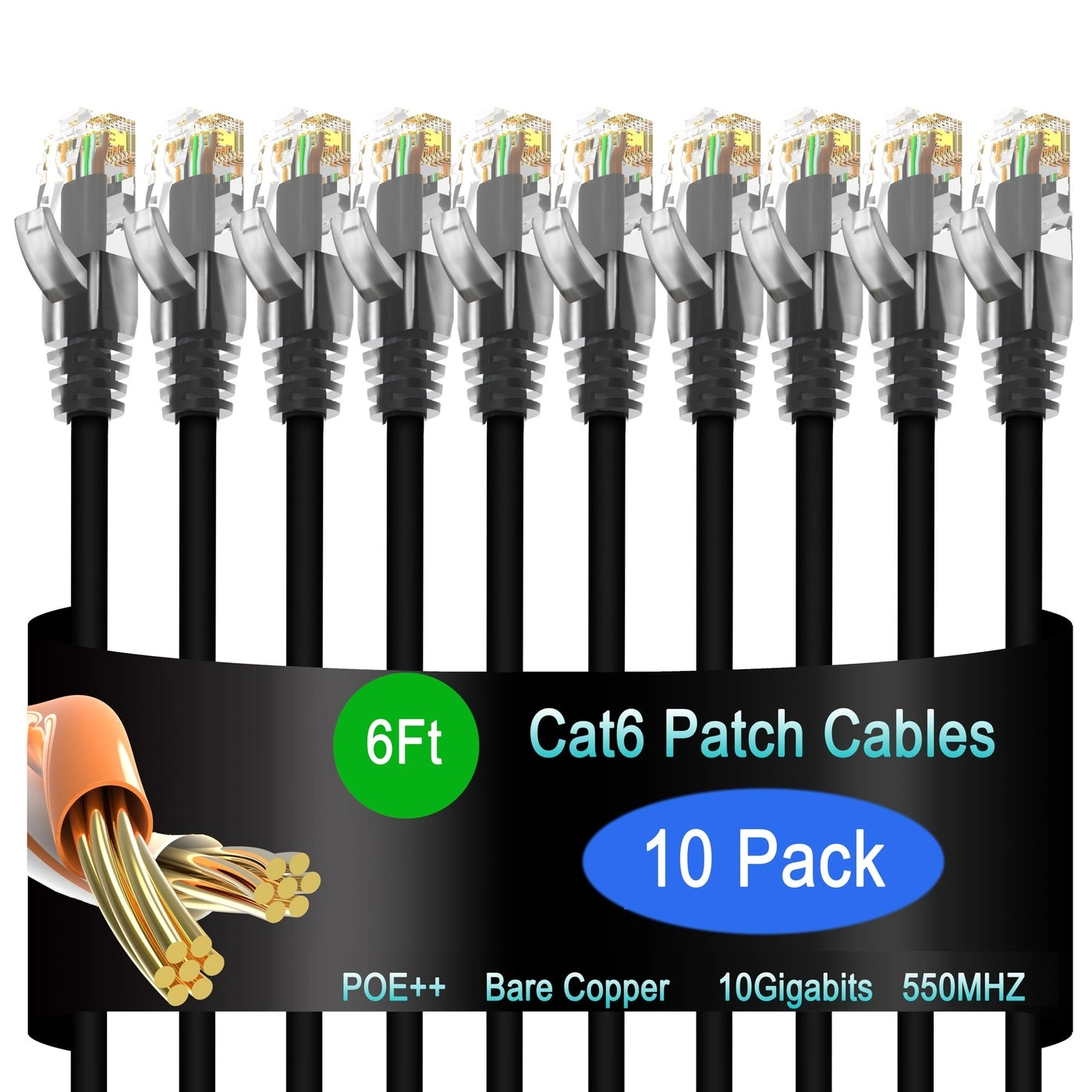 Lysymixs Cat6 Patch Cable - 6 ft