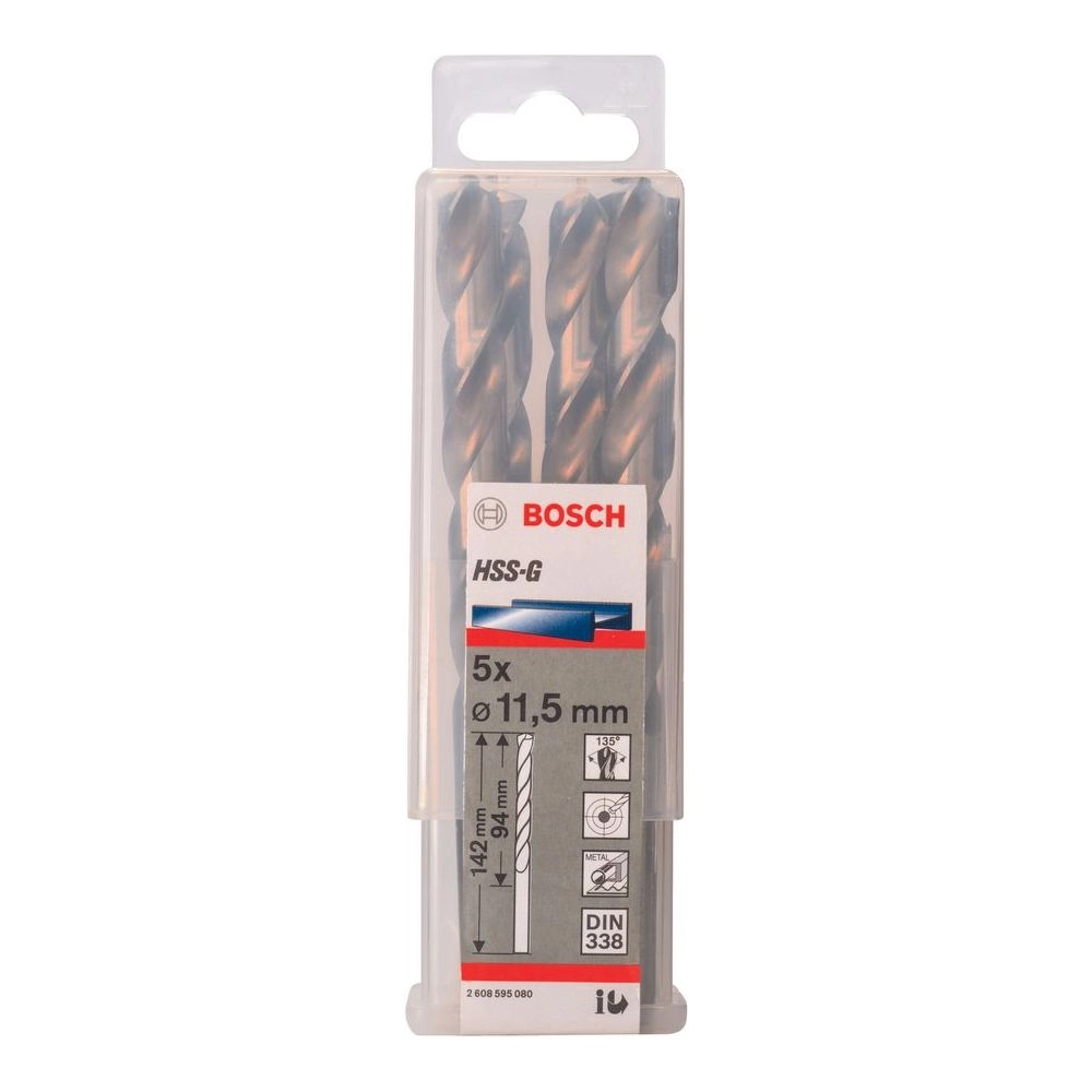 Bosch HSS-G Metal Drill Bits - HSS 5 piece(s) 11.5 millimeter