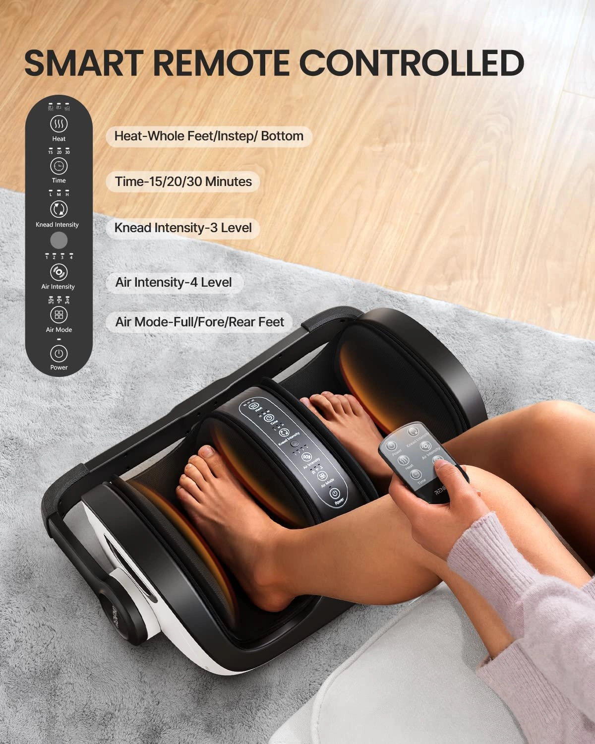 Foot Massager - Shiatsu Heat Remote