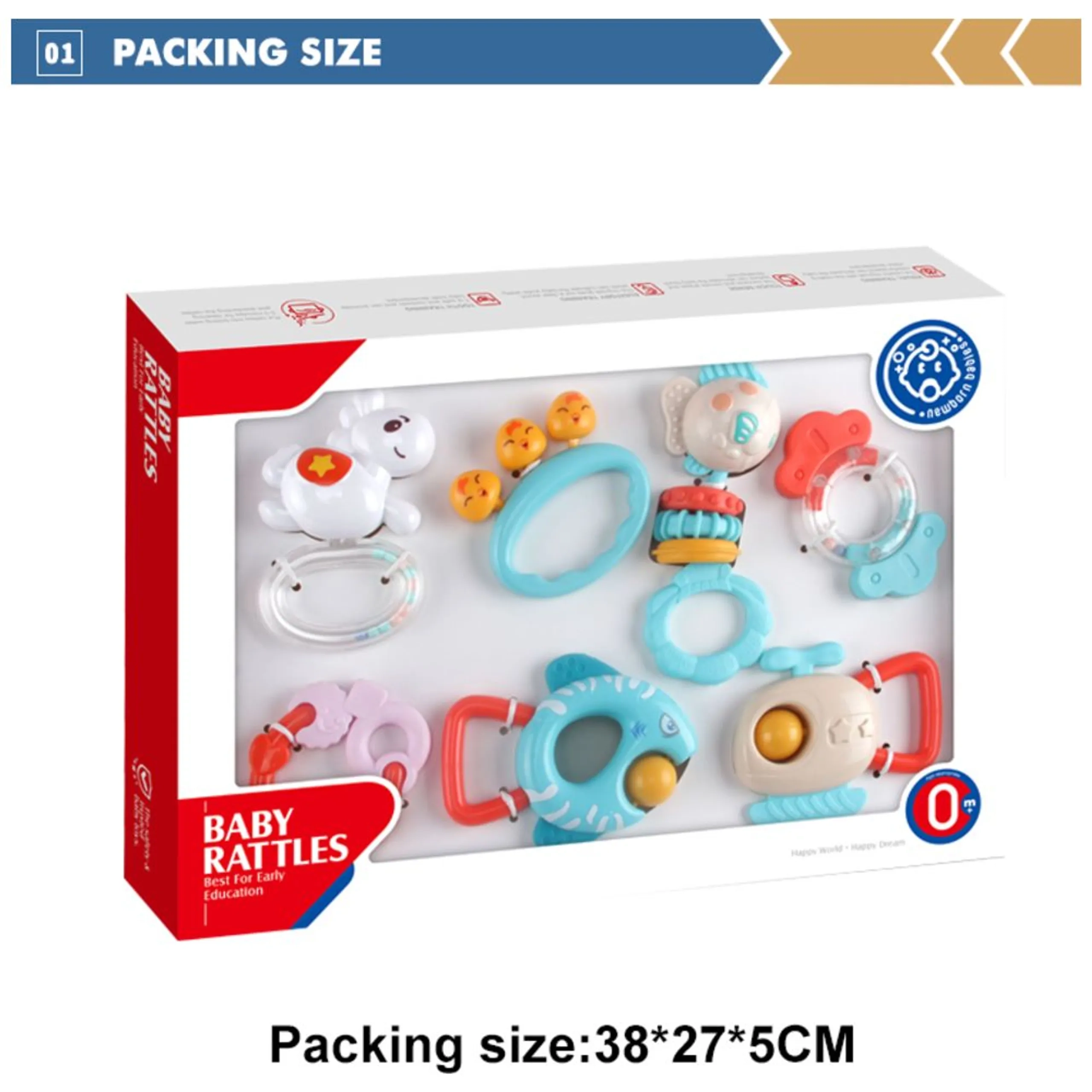 Baby Rattles And Teether Toy Set - 0 month and above BPA-free 7Pcs