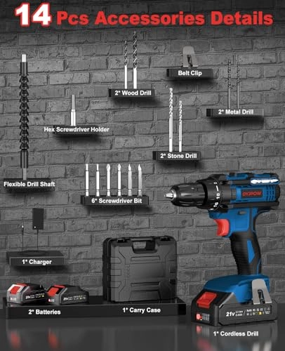 Cordless Drill Driver - 2000 Milliamp Hours