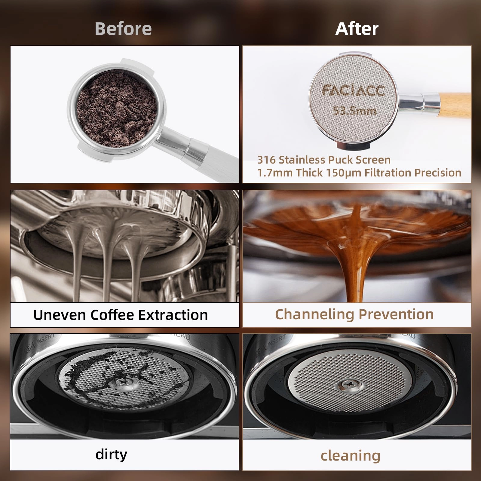 Wdt Tool + Dosing Funnel - 54 Millimetres + Puck Screen + Coffee Bag Clip & Spoon + 8pin Stirrer