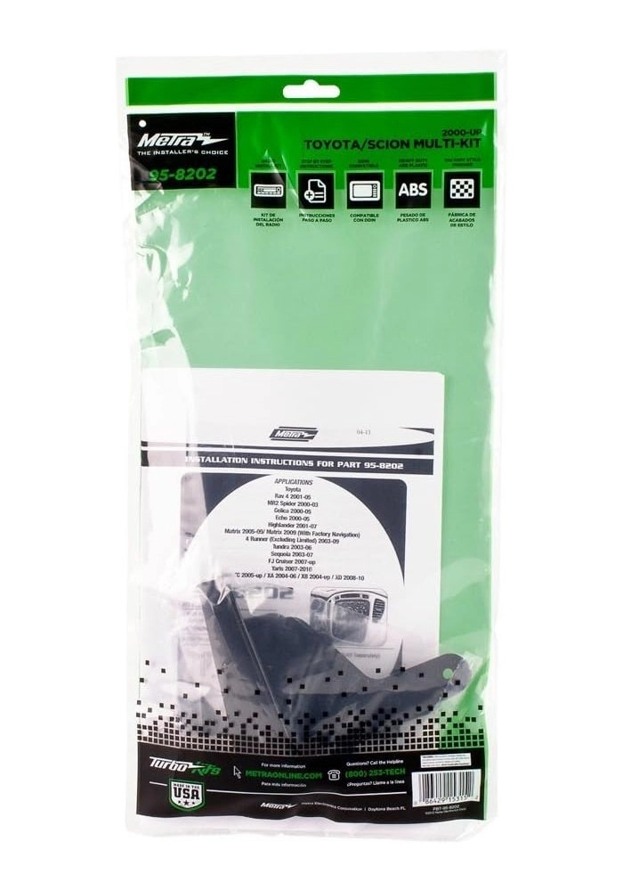 95-8202 - Toyota DDIN Multi Dash Kit Black