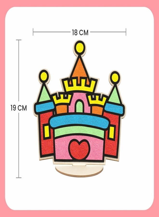 Wooden Castle Board - DIY Foam Clay Art Kit 8 Colors