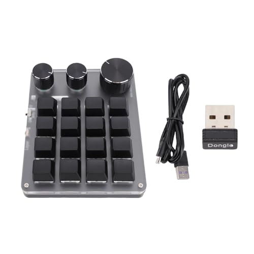 Mini 16 Key 3 Knobs Gaming Keyboard - Wired/Wireless