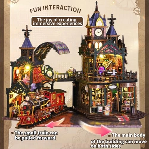 Miniature Dollhouse Kit - Mechanical Aesthetic Design 27.48 x 22.48 x 29.18 cm