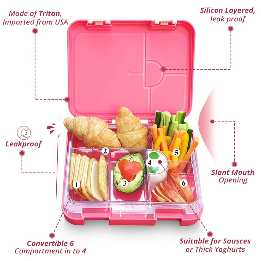 Convertible Bento Lunch Box - T-Rex Grey 6 And 4