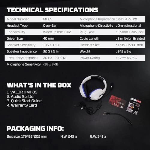 Valor II MH89 Wired Headset