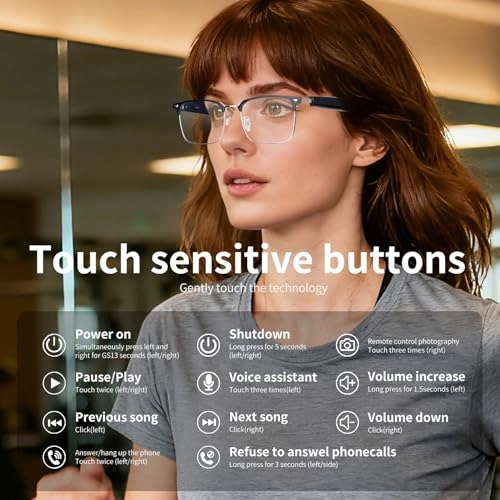 AI Smart Glasses - 116 Languages Bluetooth 5.4 UV400