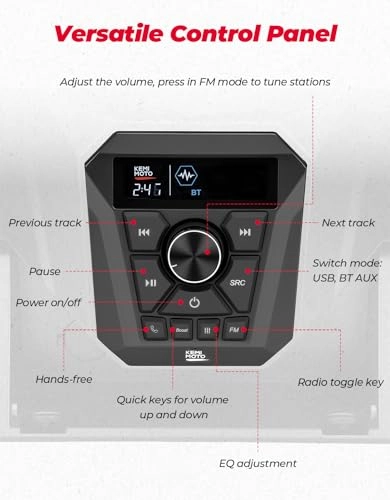 UTV 3-Speakers Sound System - 5.25" Stereo