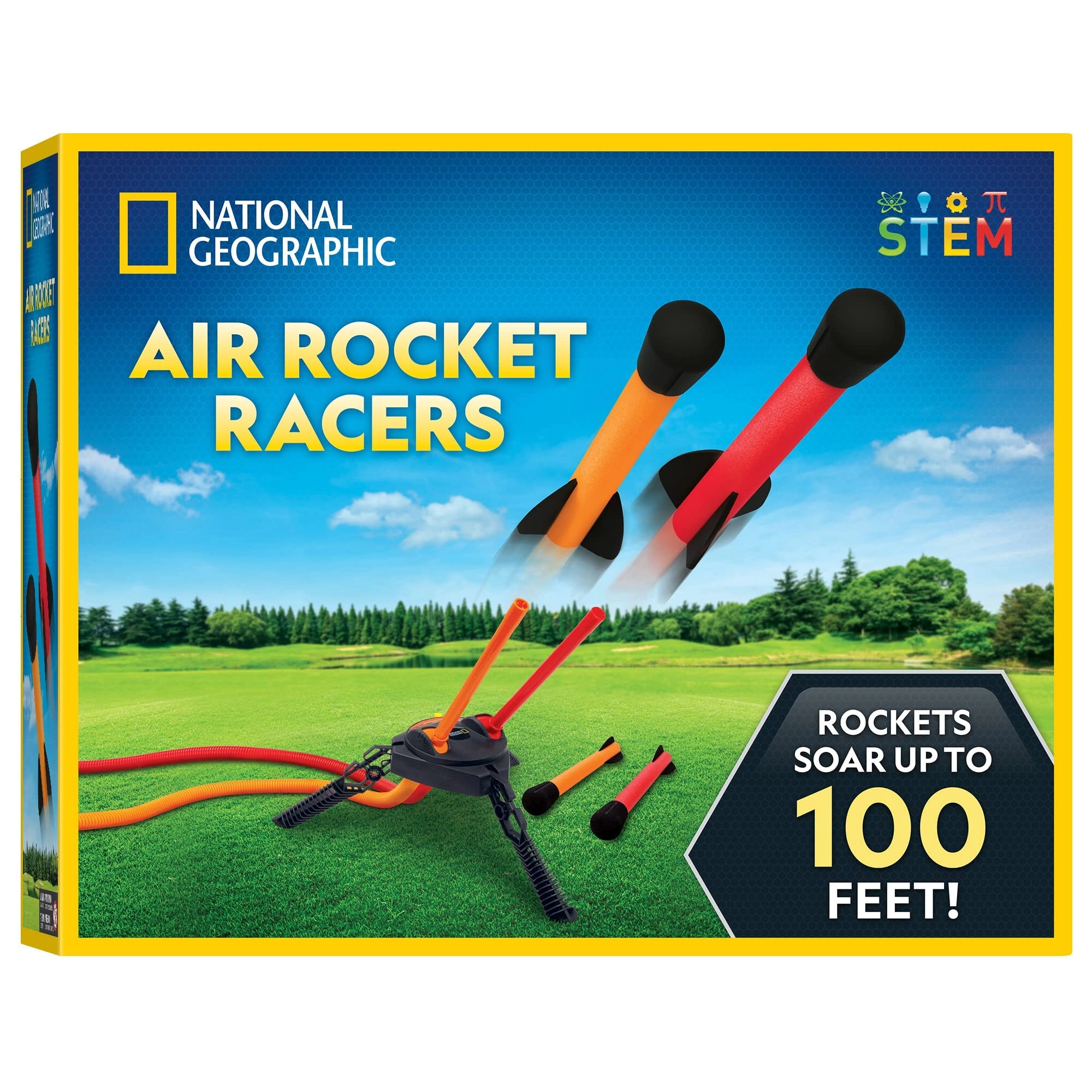 JMW Sales, Inc. Air Rocket Racers Kit - 4 Foam-Tipped Rockets Up to 100Ft. 6 years+