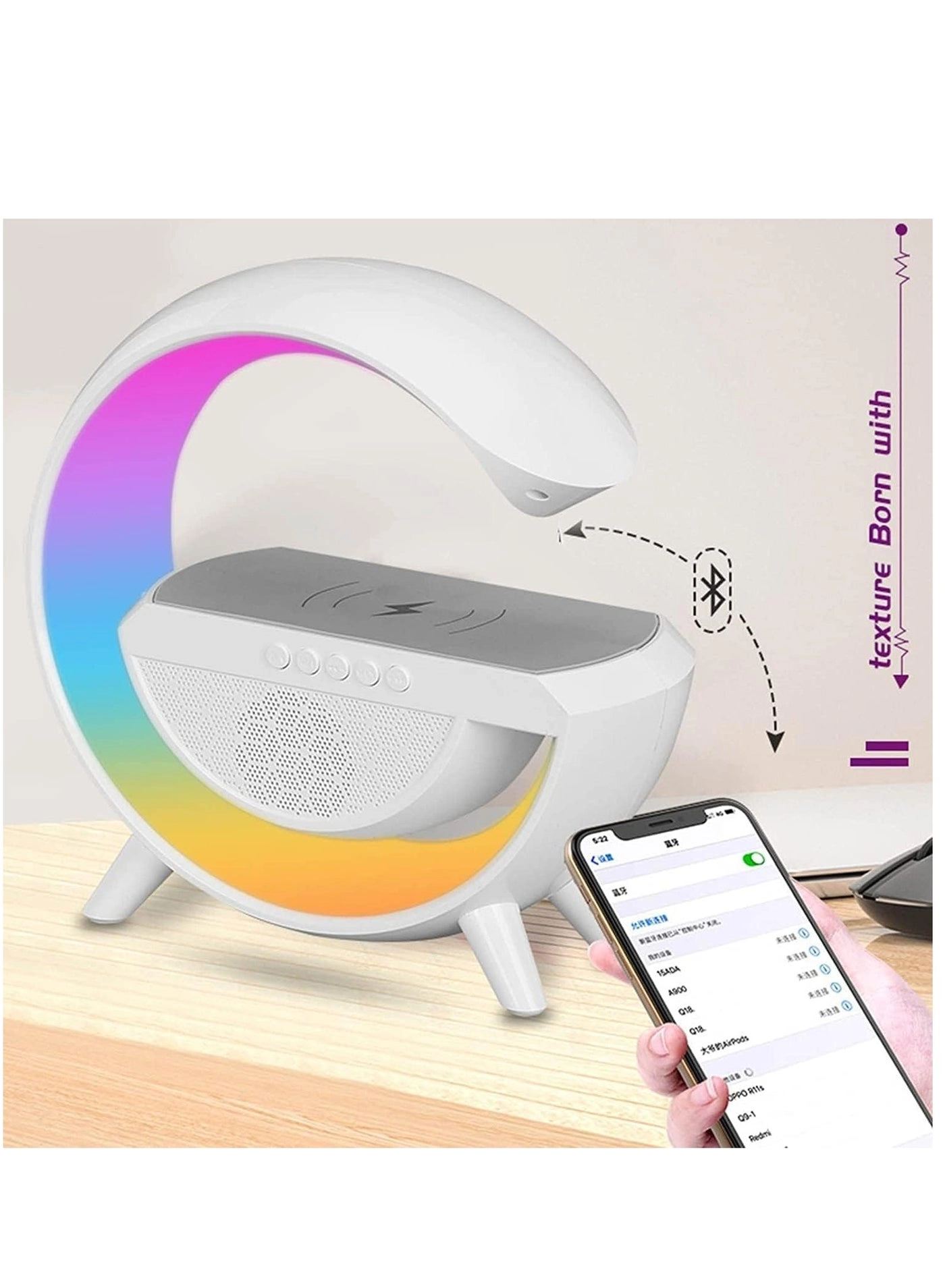 Wireless Charger Atmosphere Lamp - Mood Lighting RGB Color Changing