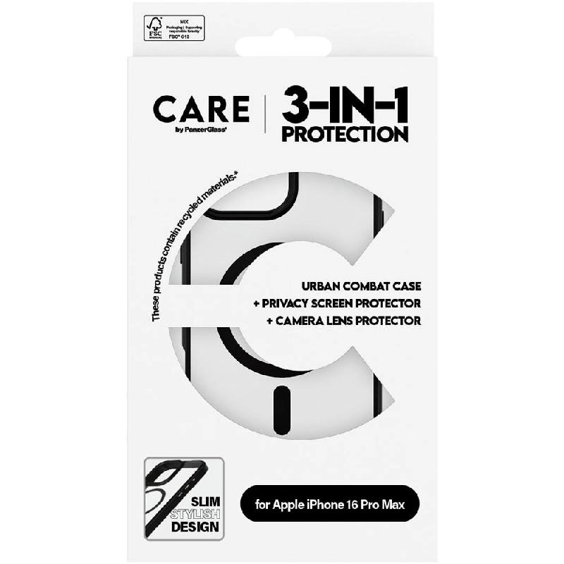 CARE MagSafe Case - 100% Recycled Plastic MagSafe + Ulta-Wide Fit Screen Protector - 60% Recycled Glass + Hoops Camera Lens Protector for iPhone 16 Plus