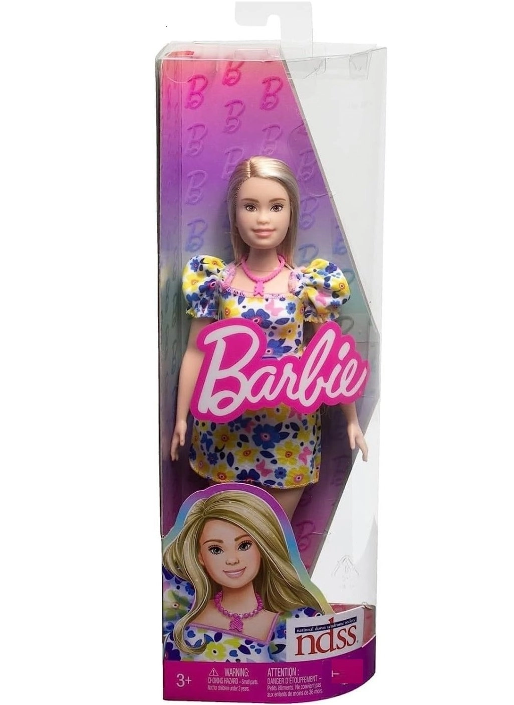 Barbie Fashionistas #208 - Down Syndrome Blond Hair Floral Dress Ages 3+