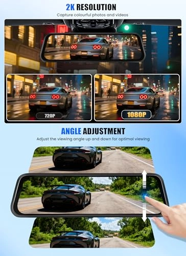 Mirror Touchscreen Dash Cam - 2K