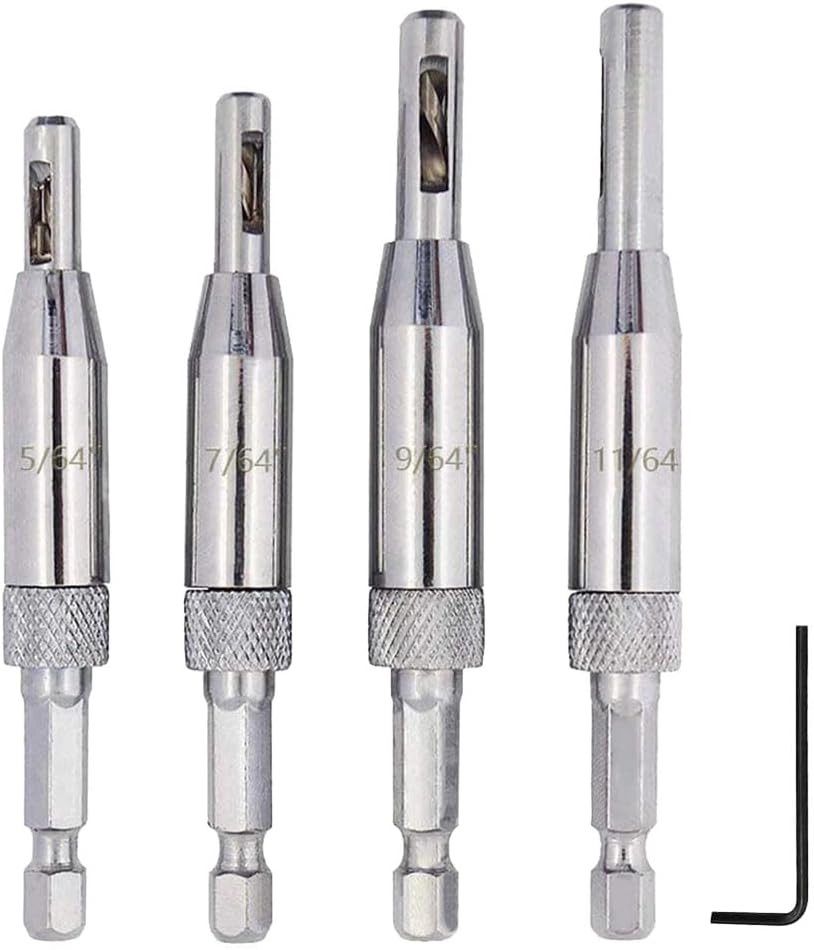 Bukela Self Centering Hinge Drill Bits Set - high-speed steel and a brass body with electroplating 4Pcs 2mm 2.8mm 3.5mm 4.5mm
