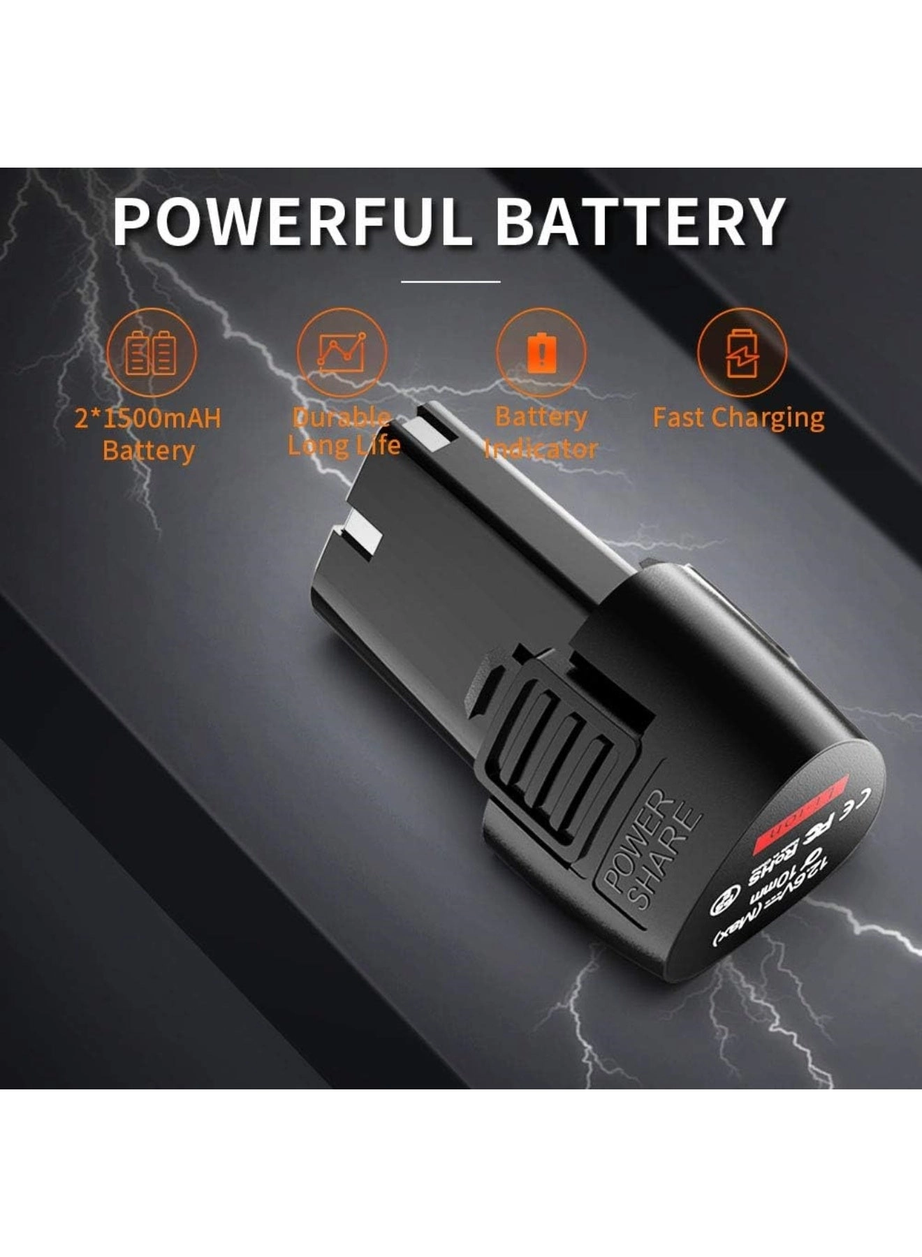 Cordless Drill Driver Kit - 1500 milliampere-hour 12 Volt