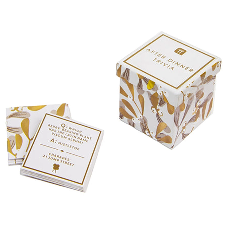 Christmas Trivia Quiz Questions & Charades - 60x Mistletoe Box