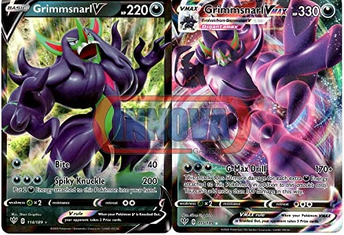 Grimmsnarl V 114/189 Darkness Ablaze + Grimmsnarl Vmax 115/189
