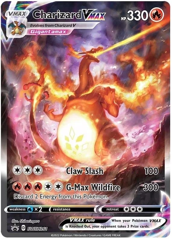 Pokémon Charizard VMAX SWSH261 - 1X + Toploader
