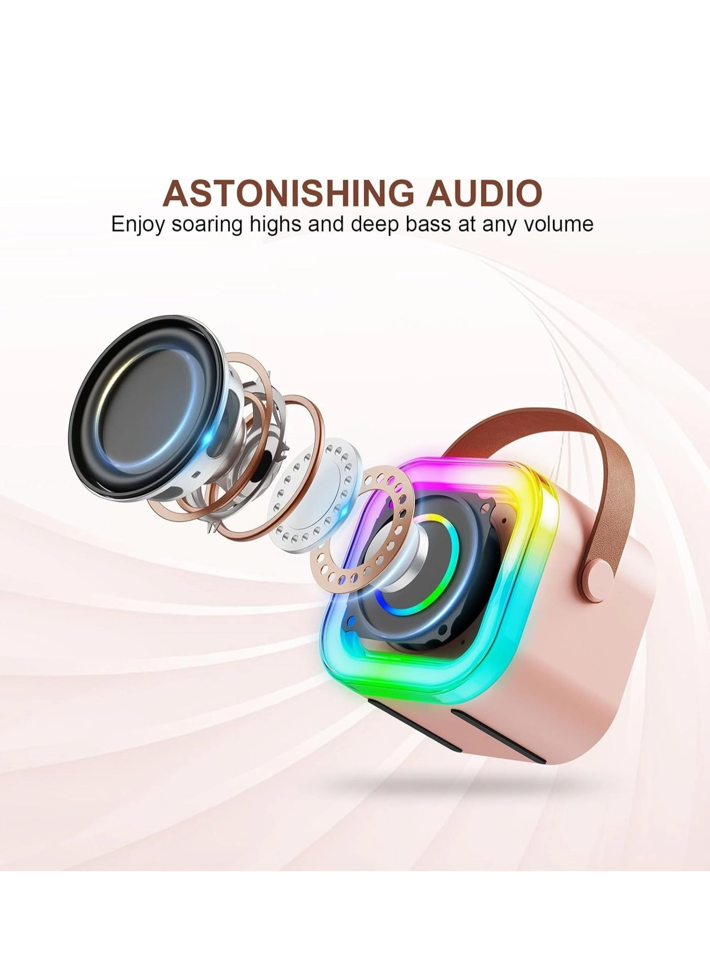 MD673PS - Bluetooth Cordless Microphone LED pink
