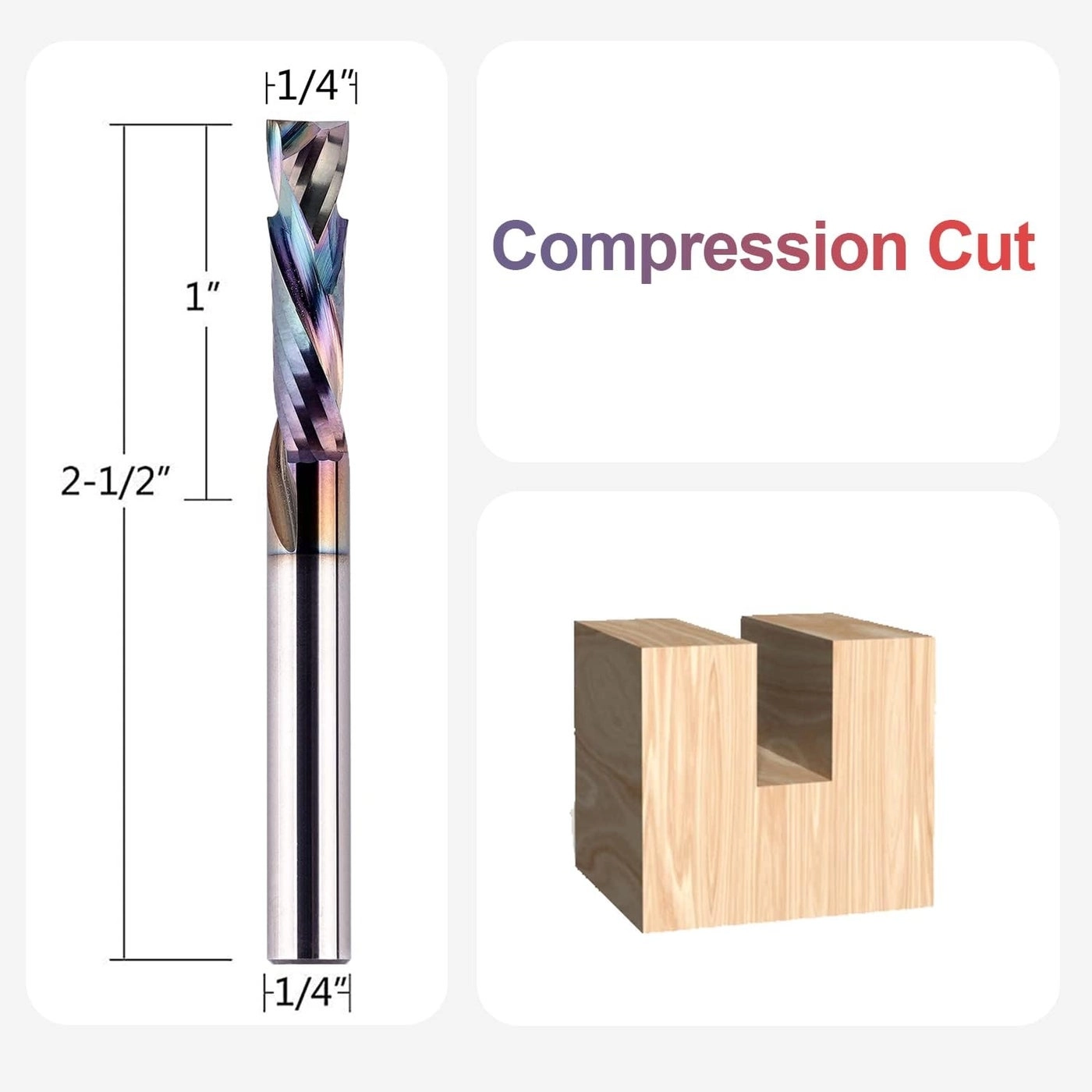 Compression Flush Trim Router Bit - 1/4 Shank
