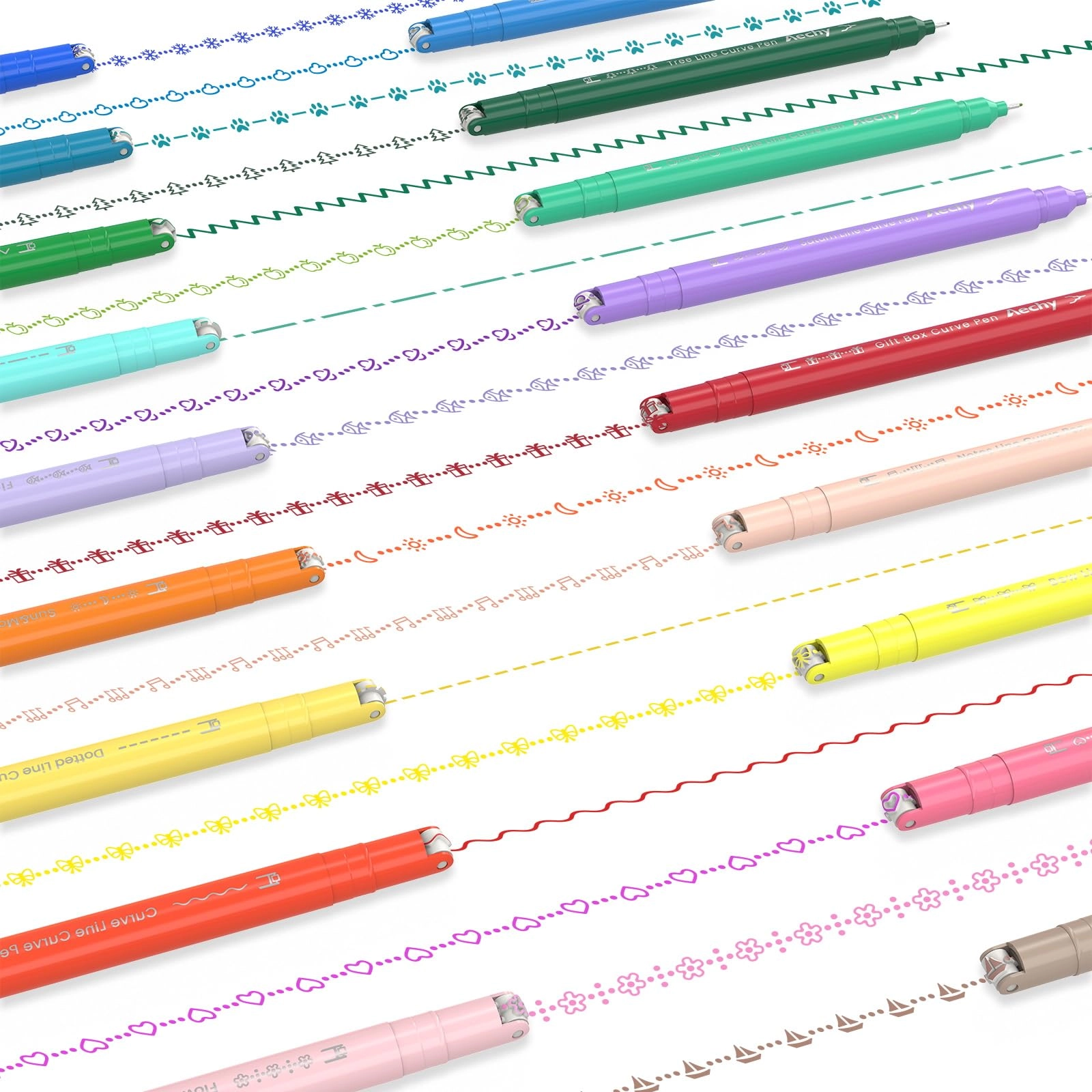 Curve Highlighter Pen Set - 18.0 Count Multicolor 0.4 millimeters