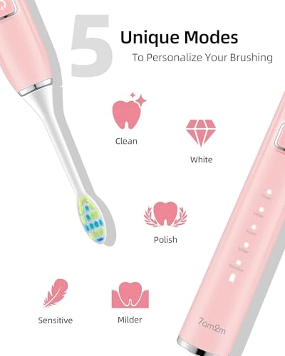 Sonic Electric Toothbrush - 6 Brush Heads 90-Day Battery