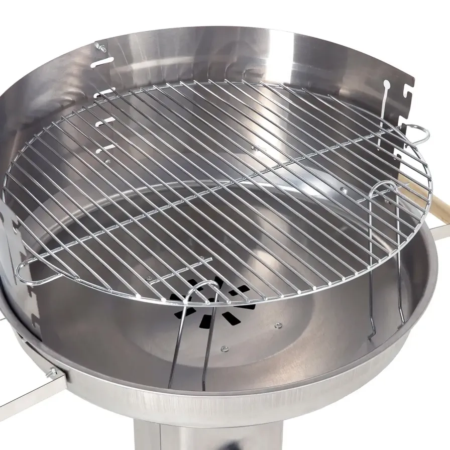 Tower Charcoal Grill - Adjustable Cooking Height 71-84 cm 47 cm chrome-plated grid