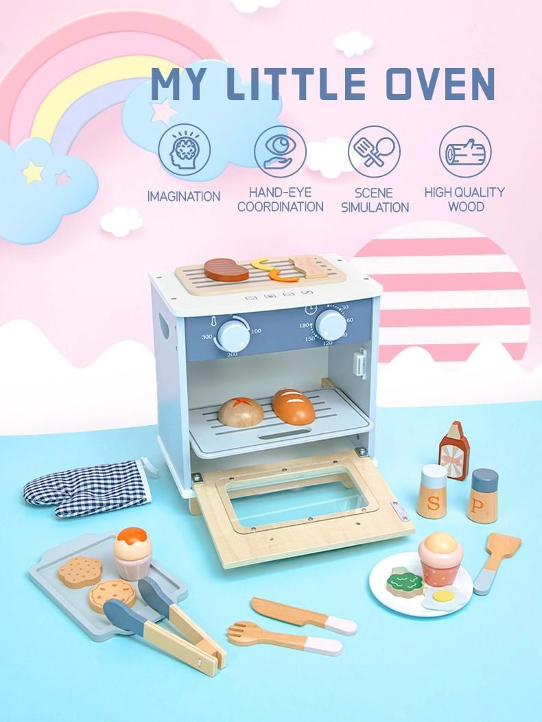 Kids Wooden Oven Playset - 22 pcs (5551007-KABI_0188)