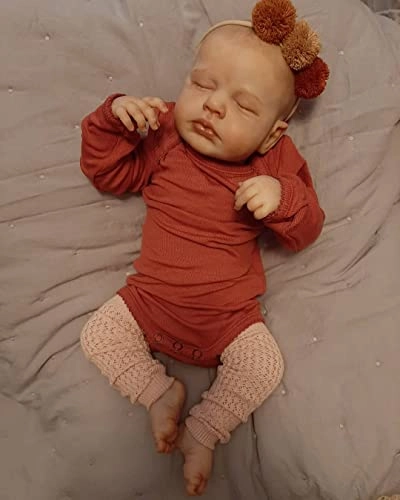 Loulou Reborn Baby Doll - 19 Inch Leather Hand Drawn Hair