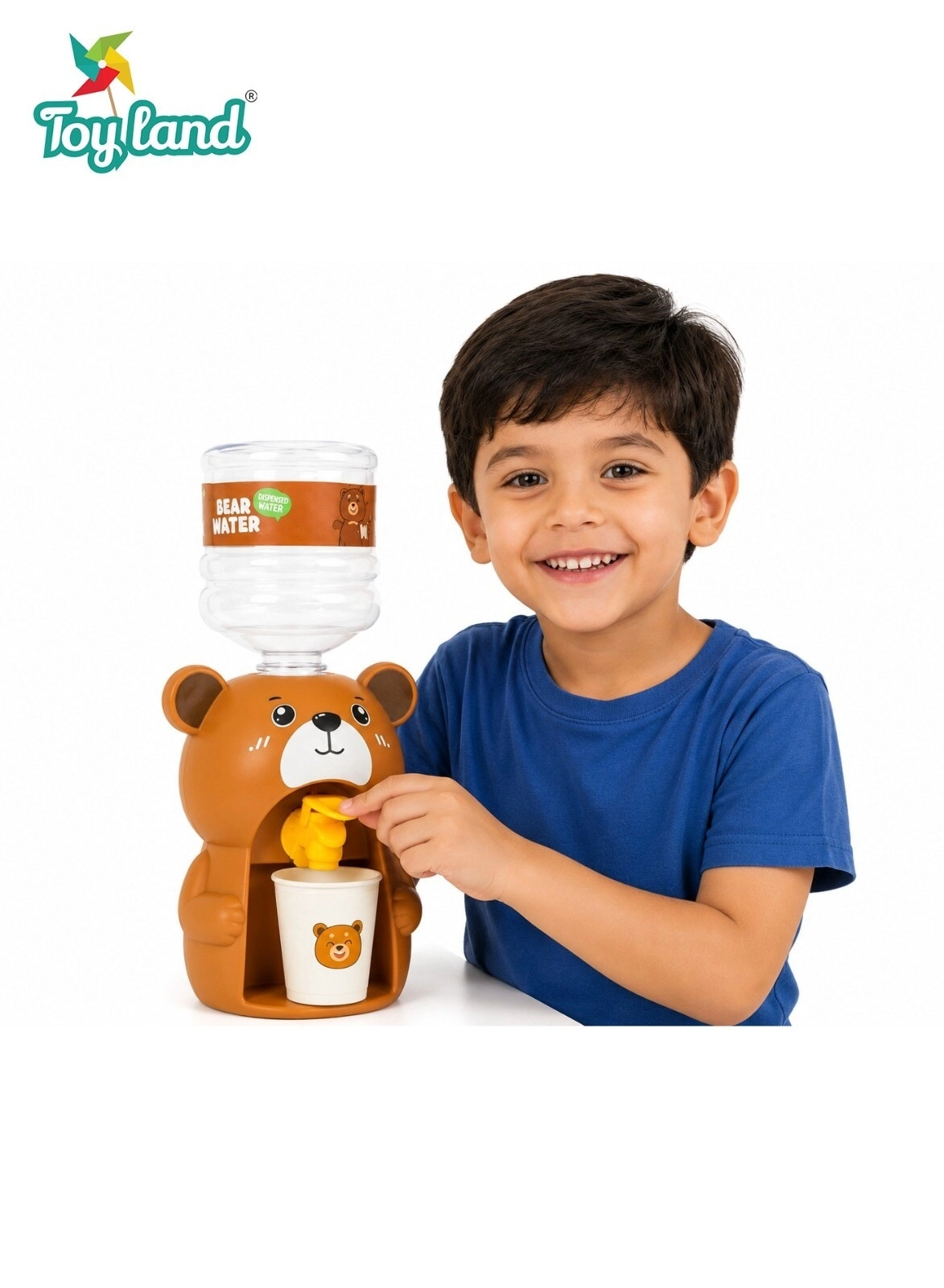 Toy Land UAE Bear Water Dispenser - Mini Pretend Play with Cups