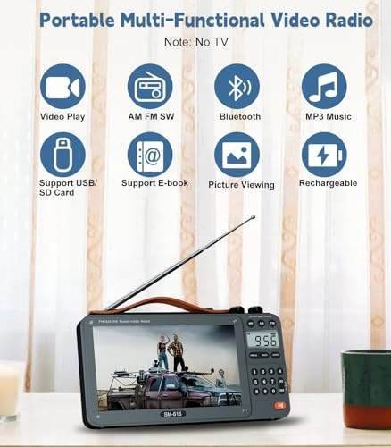 Video Radio - 720P 7Inch AM FM Bluetooth