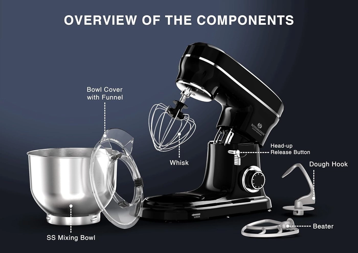 Stand Mixer Professional - 55 Litre 1600 Watts