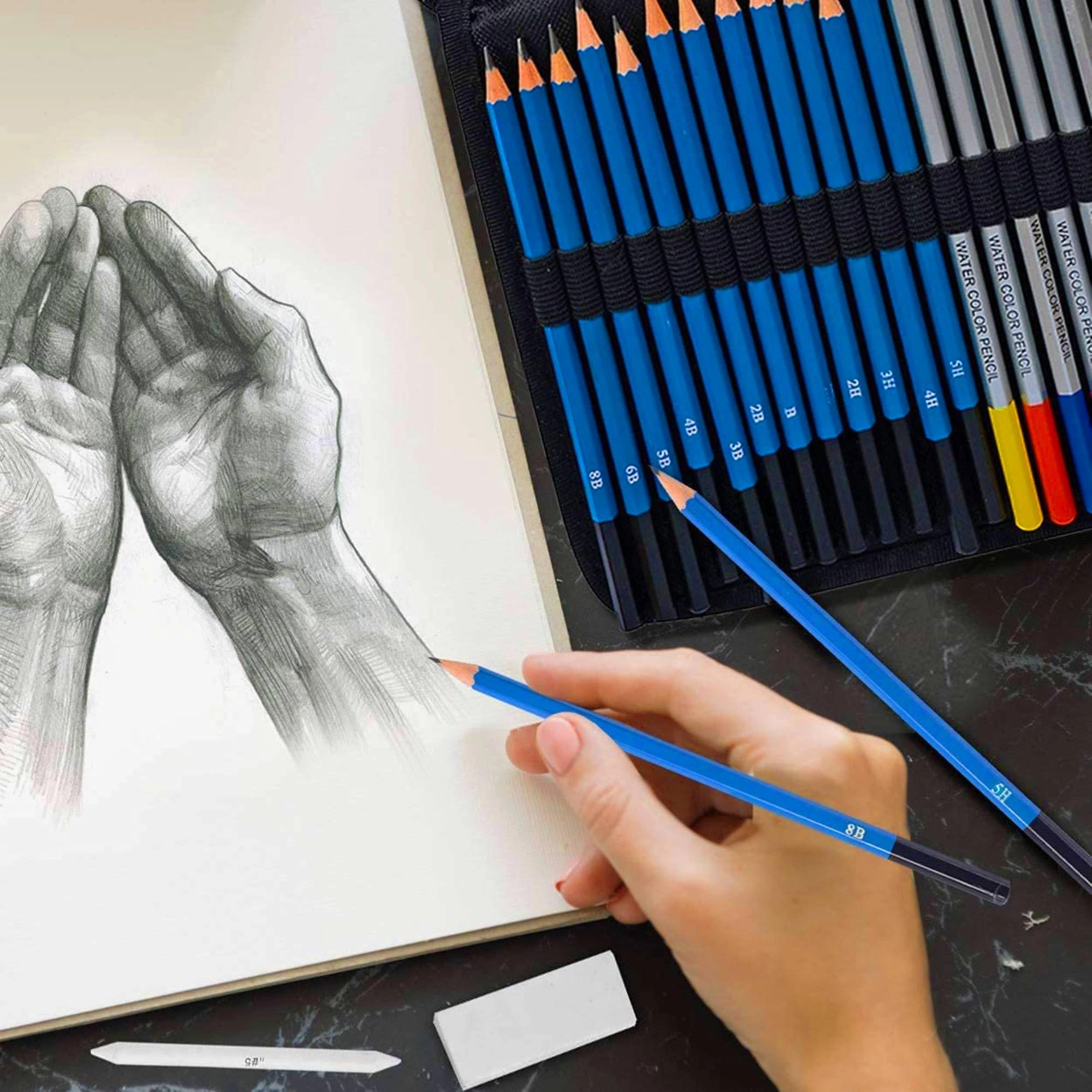 Art Pencil Sketch Kit - 72pcs 12 x Sketch Pencils