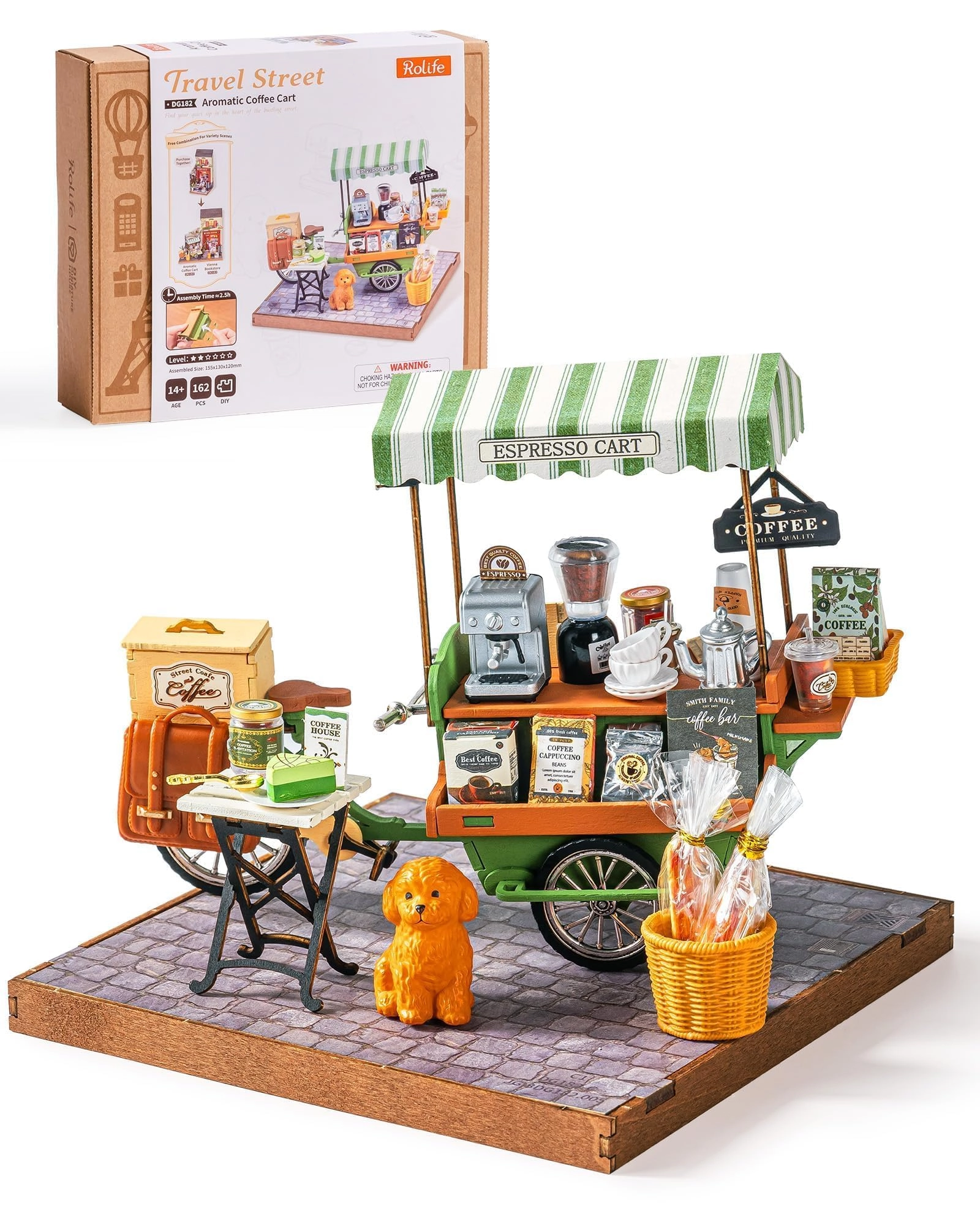 Dollhouse Wooden Aromatic Coffee Trolley