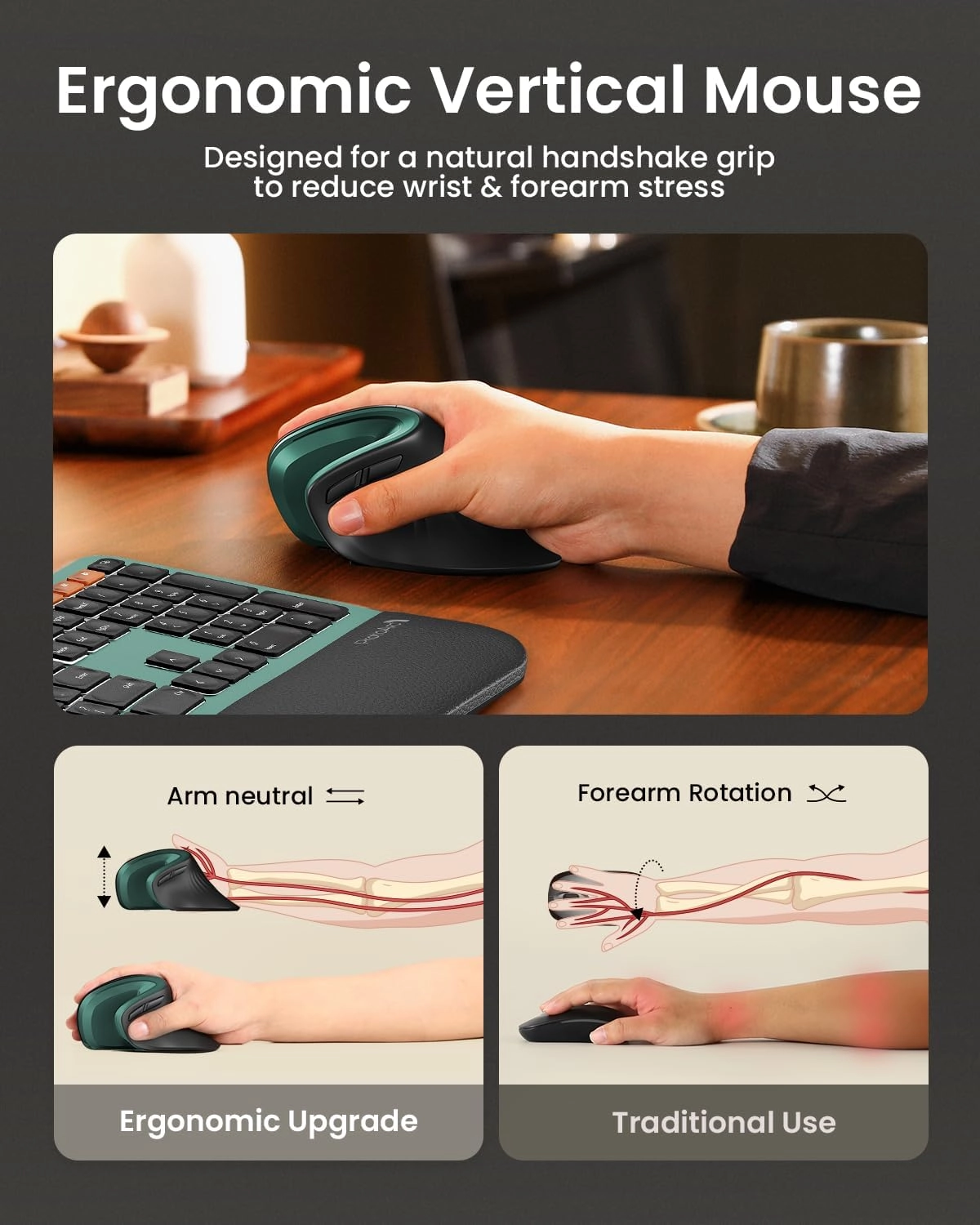 EM11 NL Ergonomic Vertical Mouse - Wireless