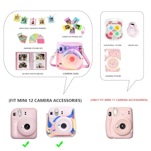 Case - Magic Pink + Adjustable strap + Photo album + Four-color filter + Frame sticker + Camera sticker + Selfie mirror