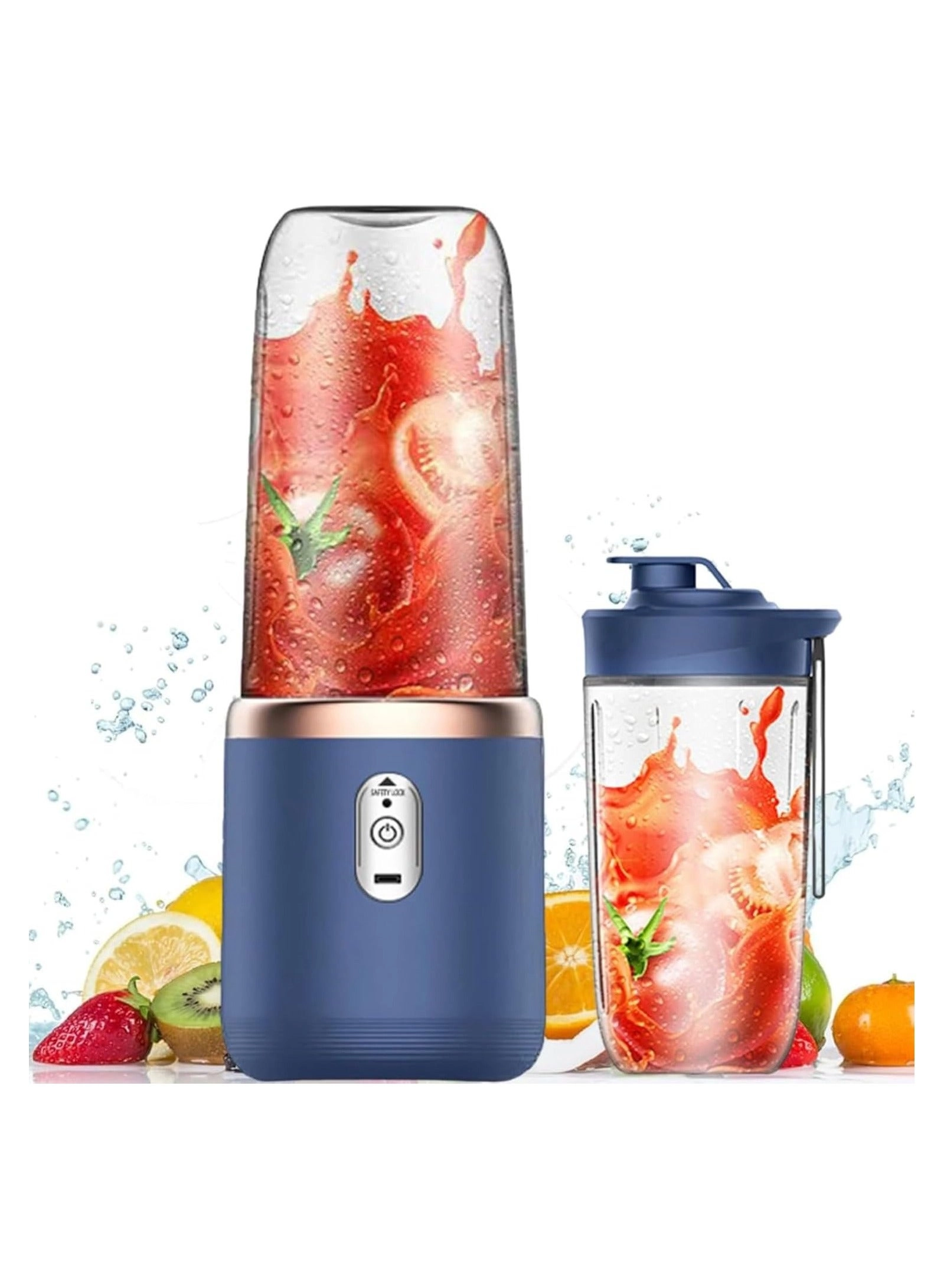 Fine Productions Portable Blender Juicer - USB Rechargeable Blue