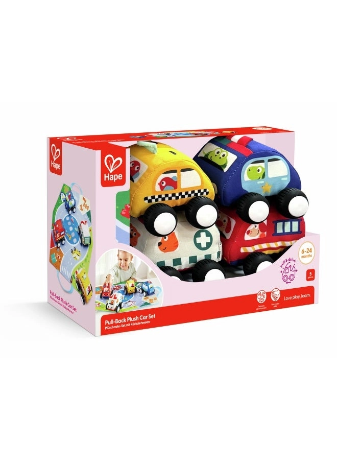 Pull-Back Plush Car Set - 5pcs