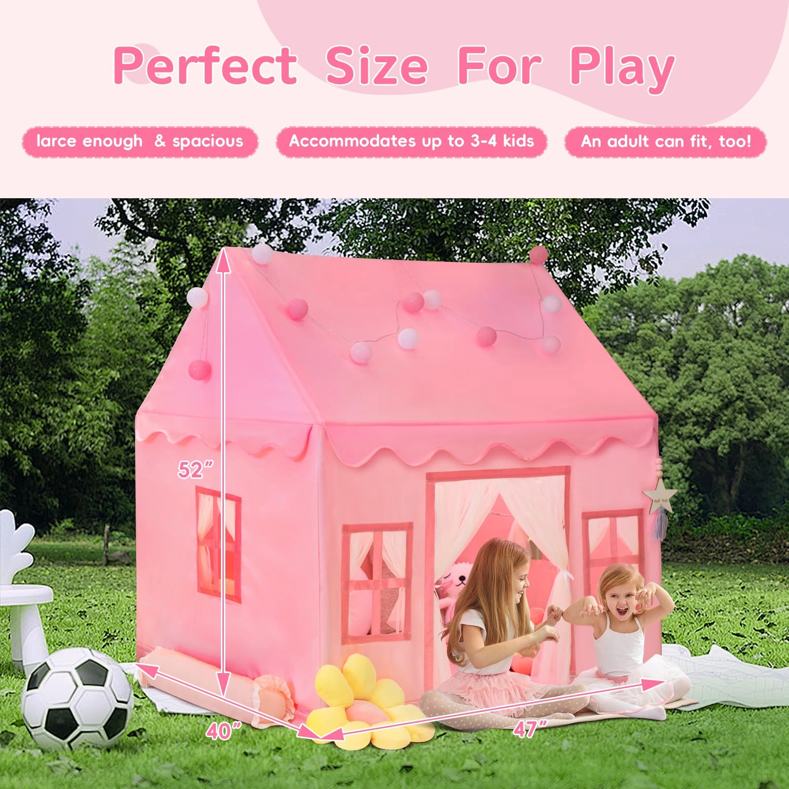 Kids Tent Playhouse - Large Pink