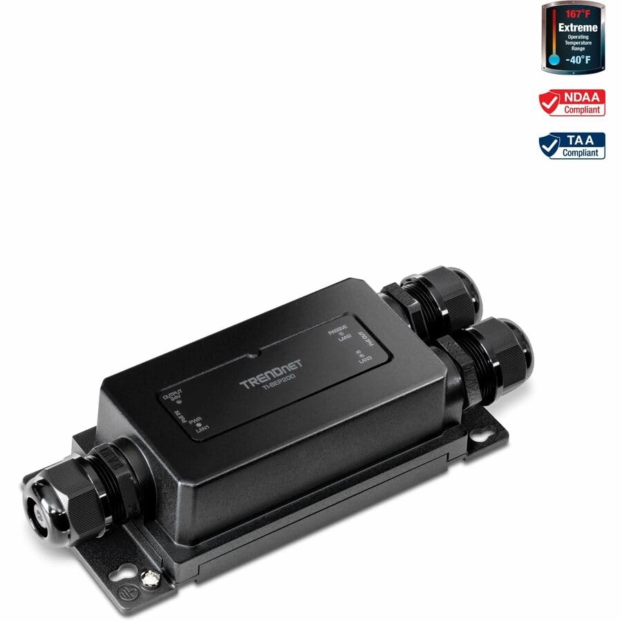 2-Port Industrial Outdoor Gigabit PoE Extender - 90W 48 Volts