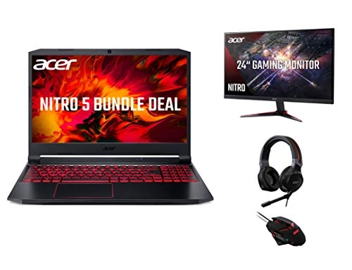 Nitro5 AN515 - 15.6'' i5-9300H 8G 256G SSD 1T HDD + Gaming Monitor - 24'' + Headset + Mouse
