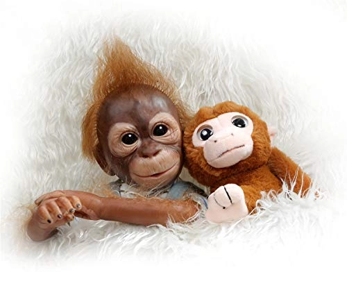 Reborn Monkey Doll - 21 inches (52cm) Silicone Vinyl Brown Ages 3+