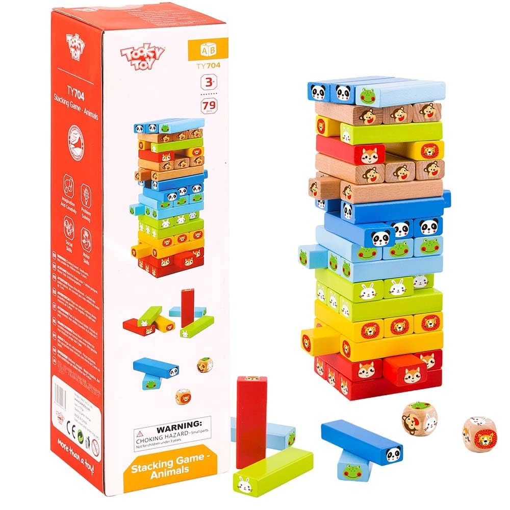 Tooky Toy Bear Stacking Tower - Suitable for 12 months & above 7 Pcs