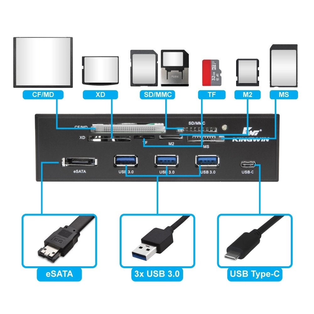 USB 3.0 Hub - Front Panel 7 Port 2.1A Fast Charging
