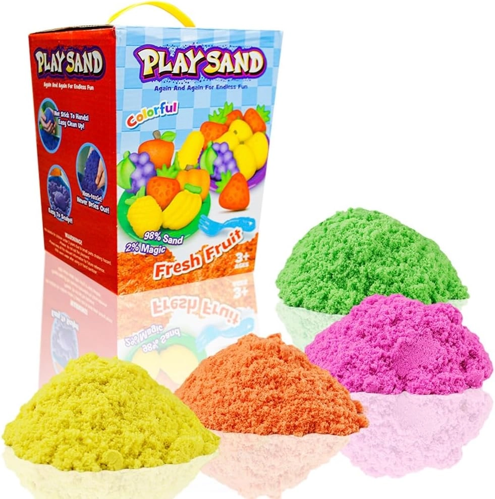 Moldable Sensory Play Sand Set - 750g Pack of 4 Colors